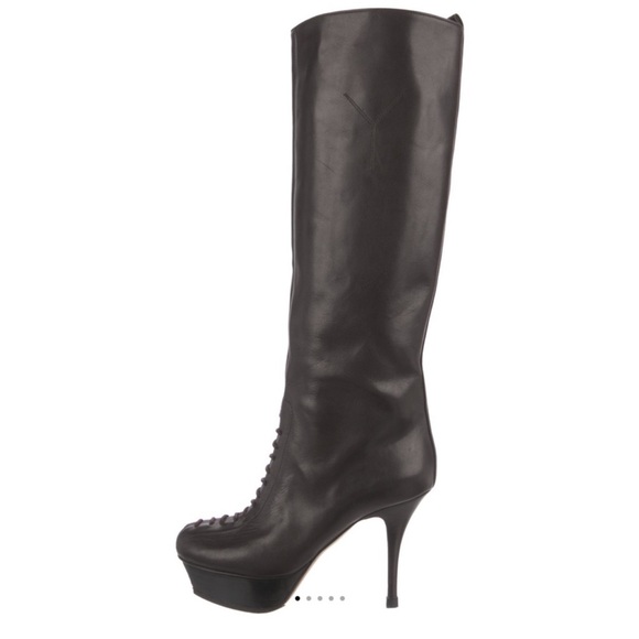 Yves Saint Laurent Espresso Heeled Boots - Picture 4 of 7